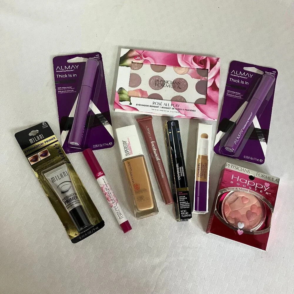 10-Piece Makeup Kit Milani Maybelline PF Almay CoverGirl Full Face Set New